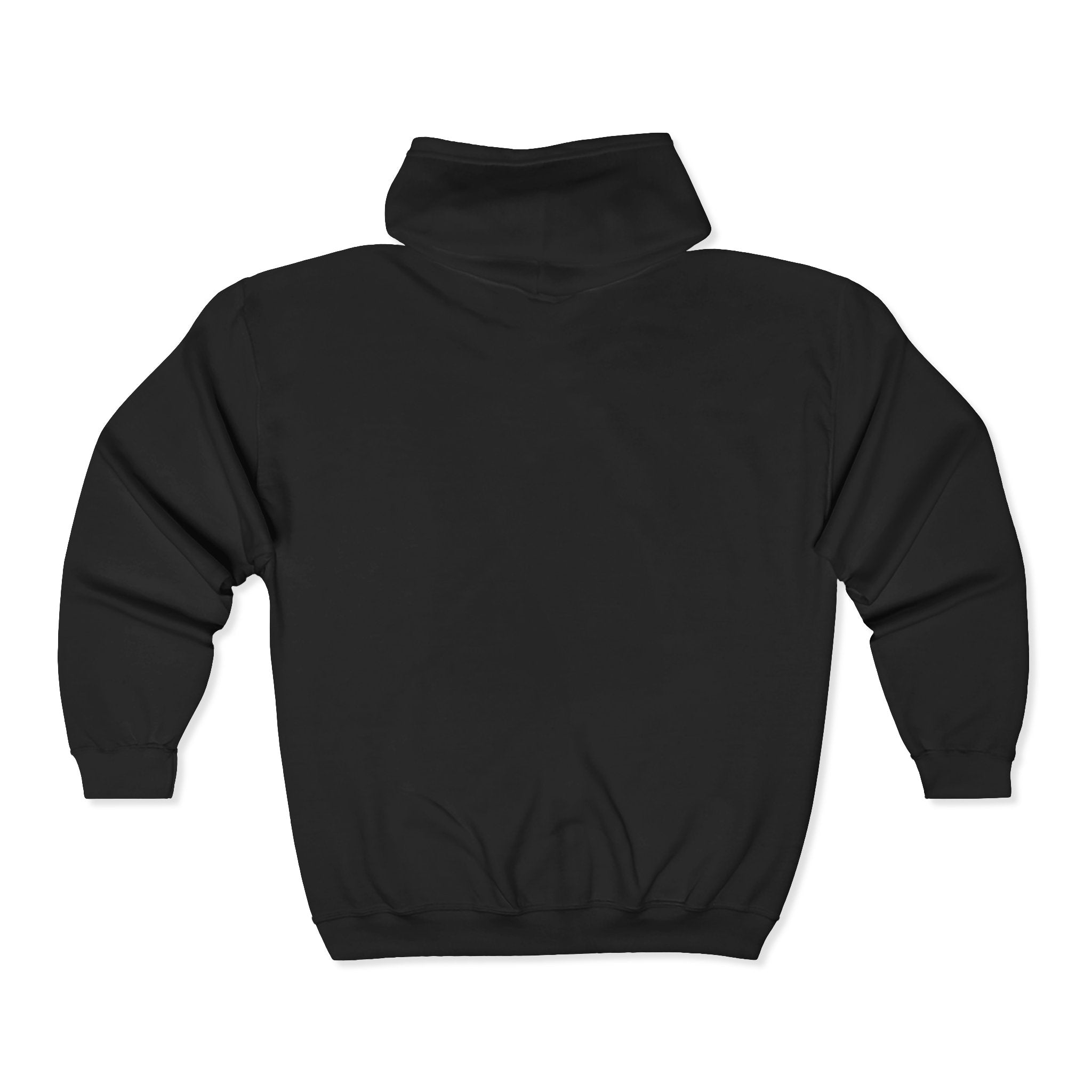 Divine Dusk Zip Hoodie — Gothic Metallic Lettering Full-Zip Sweatshirt